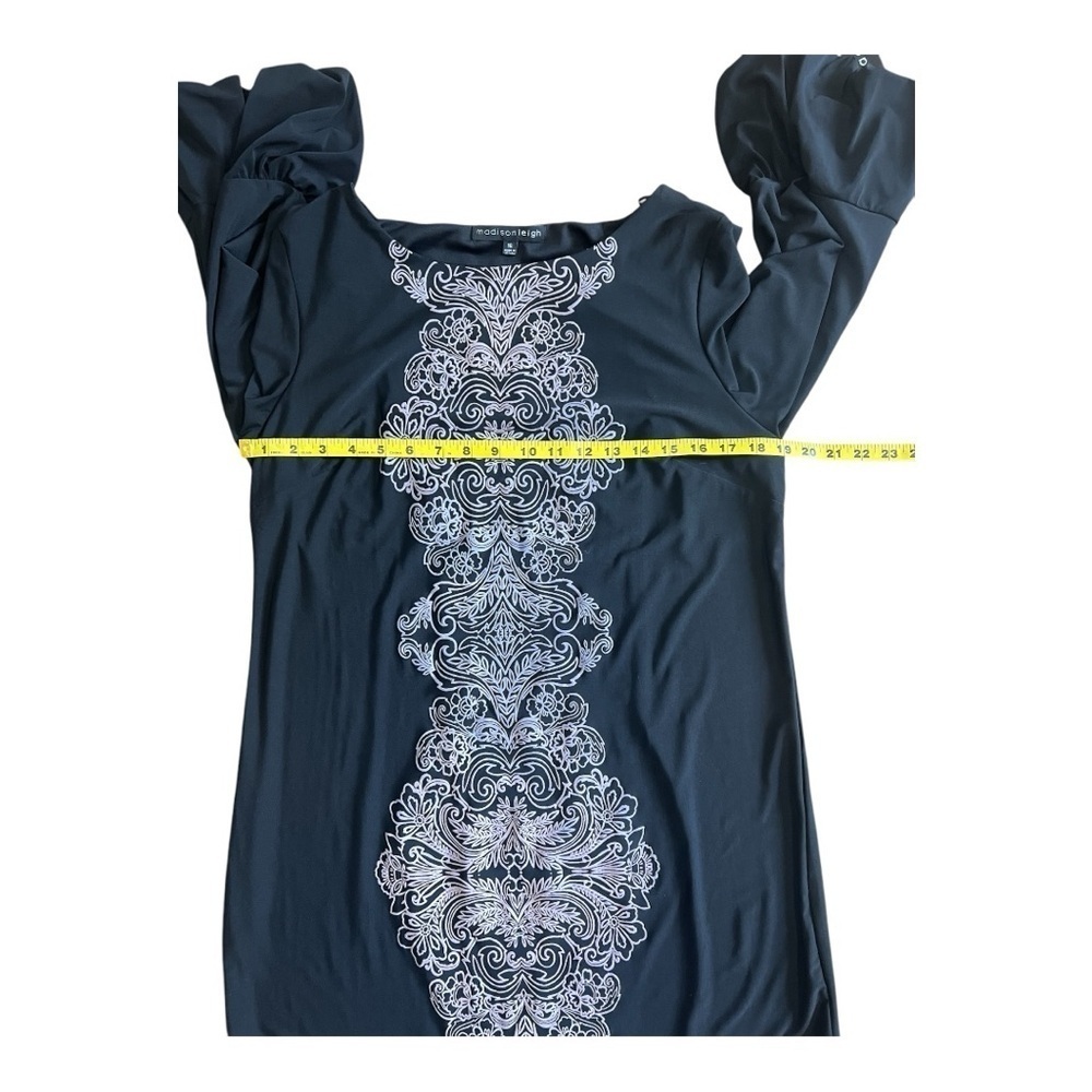 Madison Leigh Black with Lavender embossed design size 16 NWT - Picture 8 of 11